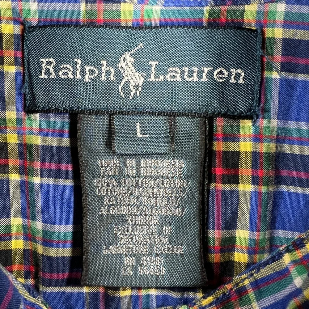 Ralph Lauren Shirt Youth Boys‎ Large Blue Plaid Long Sleeve Button Down Casual